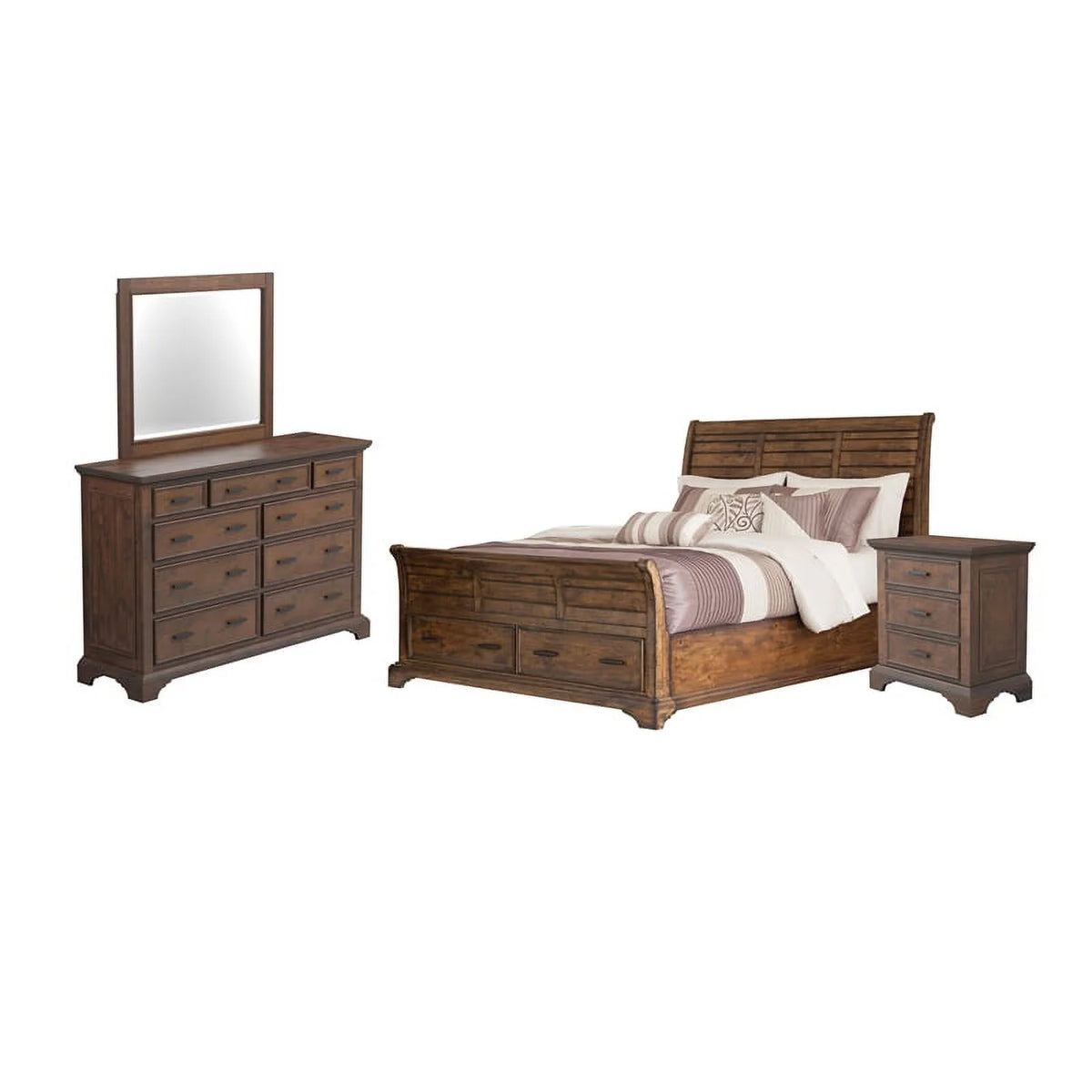 Elk Grove 4-piece California King Storage Bedroom Set Vintage Bourbon