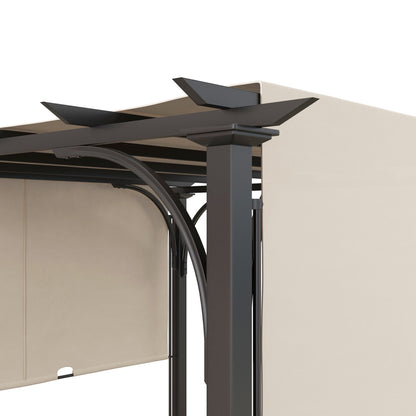 Outsunny 10' x 10' Steel Patio Pergola with Canopy Beige