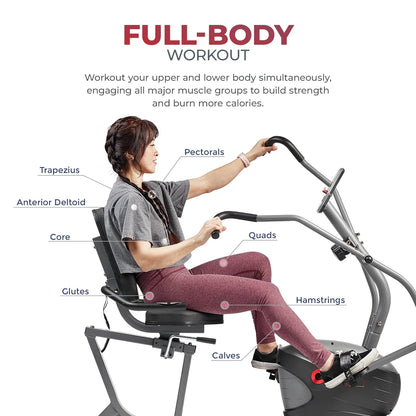 Sunny Health & Fitness Performance Interactive Series Recumbent Elliptical Trainer