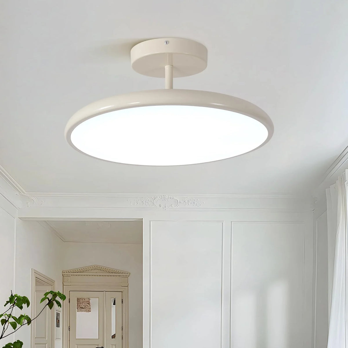 KCO Lighting Vintage Green Ceiling Light Contemporary Black Metal Flush Mount Mid Century Modern Entryway Semi Flush Mount LED Hallway Light Fixture