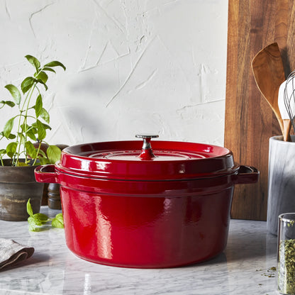 Staub Cast Iron 7-qt Round Cocotte - Grenadine
