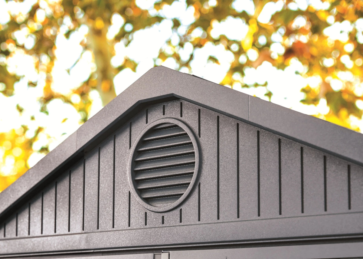 Keter Outdoor Storage Shed, Durable Resin, Compact & Portable, Store-It-Out Darwin, Grey