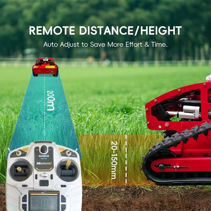 Gasoline Lawn Mower 550mm Grass Cutting Robot Gasoline Mower with Remote Control for Lawns Wasteland