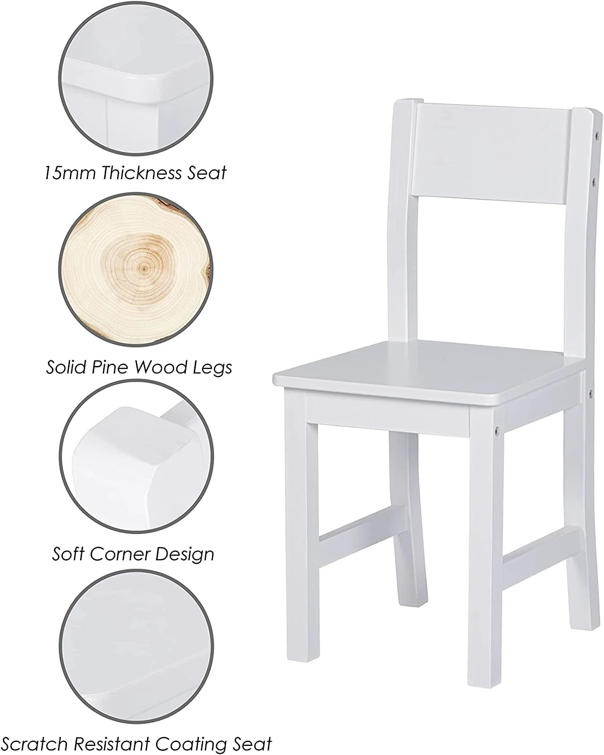 UTEX Kids Desk,Wooden Study Desk with Chair for Children,Writing Desk with Storage and Hutch for Home School Use,White