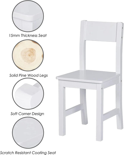 UTEX Kids Desk,Wooden Study Desk with Chair for Children,Writing Desk with Storage and Hutch for Home School Use,White