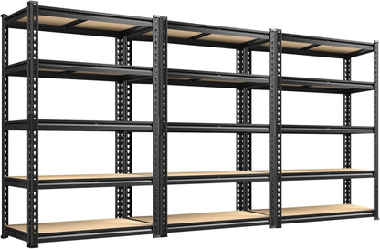 Storage Shelves 5 Tier Garage Shelving Heavy Duty Adjustable Garage Shelves, Utility Rack Shelf, Shelving Units for Storage Warehouse Pantry Closet, 35.5" W x 11.9" D x 72" H, 4 Pack