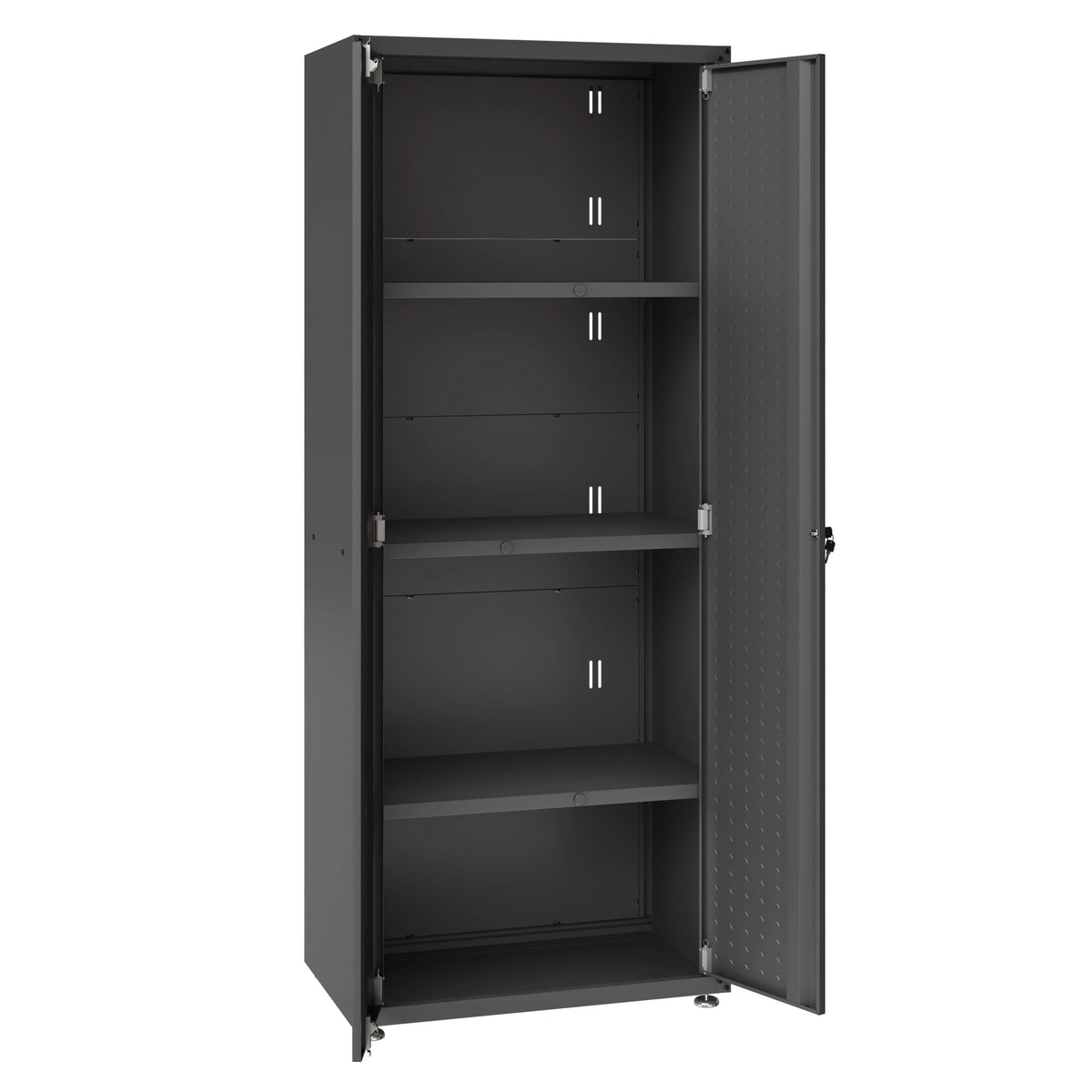 Fortress Textured Metal 75.4" Garage Cabinet with 4 Adjustable Shelves y