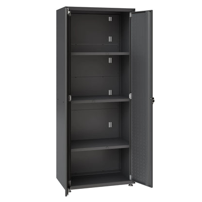 Fortress Textured Metal 75.4" Garage Cabinet with 4 Adjustable Shelves y