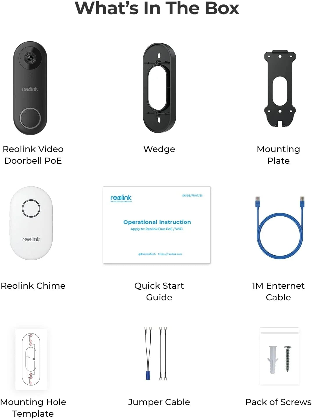 Reolink 2pcs Doorbell(PoE Version) 180�� Diagonal, 5MP IP Security Camera with Chime, Secured Local Storage, No Monthly Fee