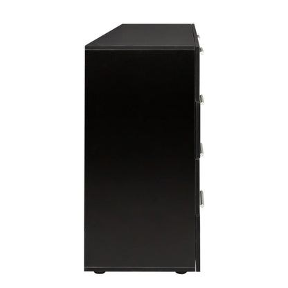 Ktaxon Bedroom Dresser with 6 Drawers, Wooden Double Dresser for Entryway, Wide Storage Cabinet for Living Room, Black