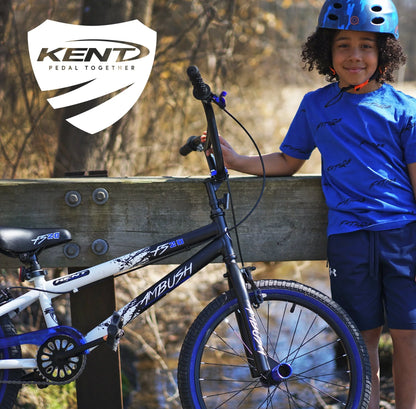Kent Bicycles 20" Boy's Ambush BMX Child Bike, Black/Blue