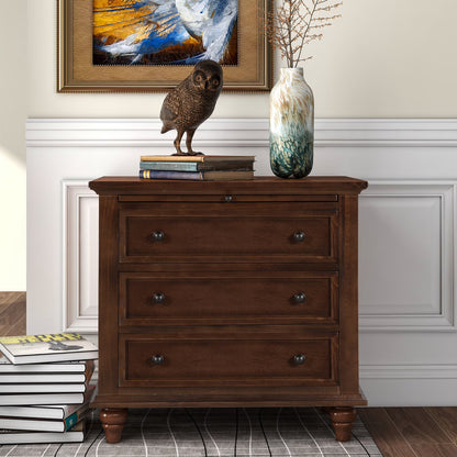 EUROCO 28�� Larger Solid Wood 3-Drawer Side Table Nightstand, End Table with Pull out Tray for Bedroom, Living Room, Hallway, Entryway,White