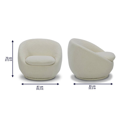 Better Homes & Gardens Mira Swivel Chair, Cream