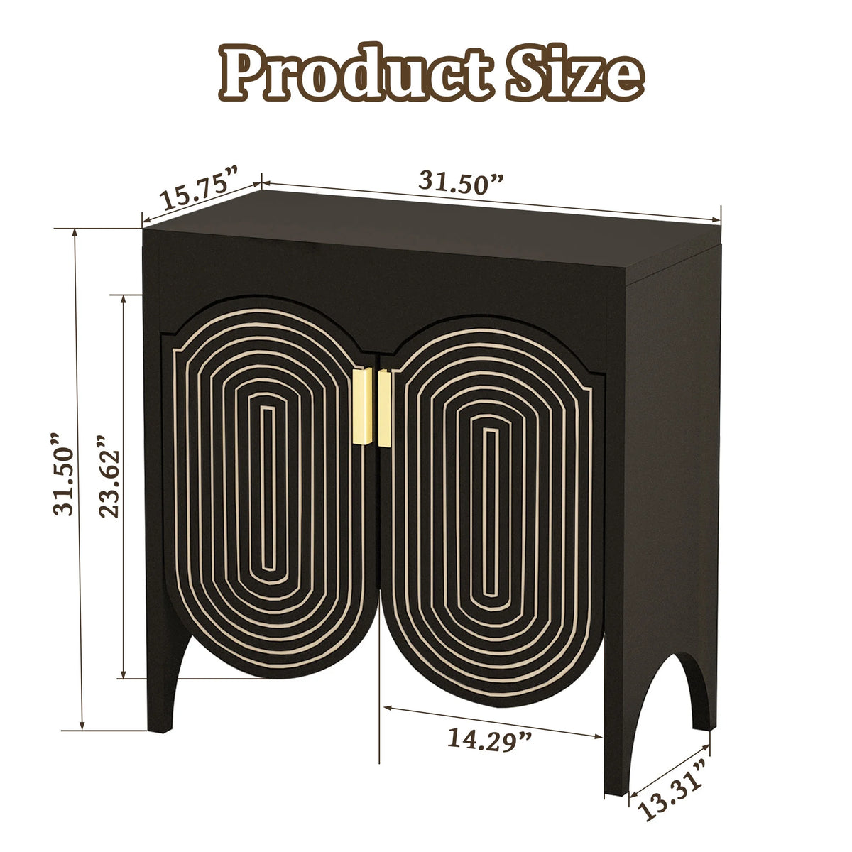 LEFHDA 2PCS Buffet Cabinet, Sideboard Cabinet with Storage, Accent Storage Cabinet with Carved Arc Door Design for Kitchen Dining Room, 2 Doors Buffet Cabinet with Adjustable Shelves