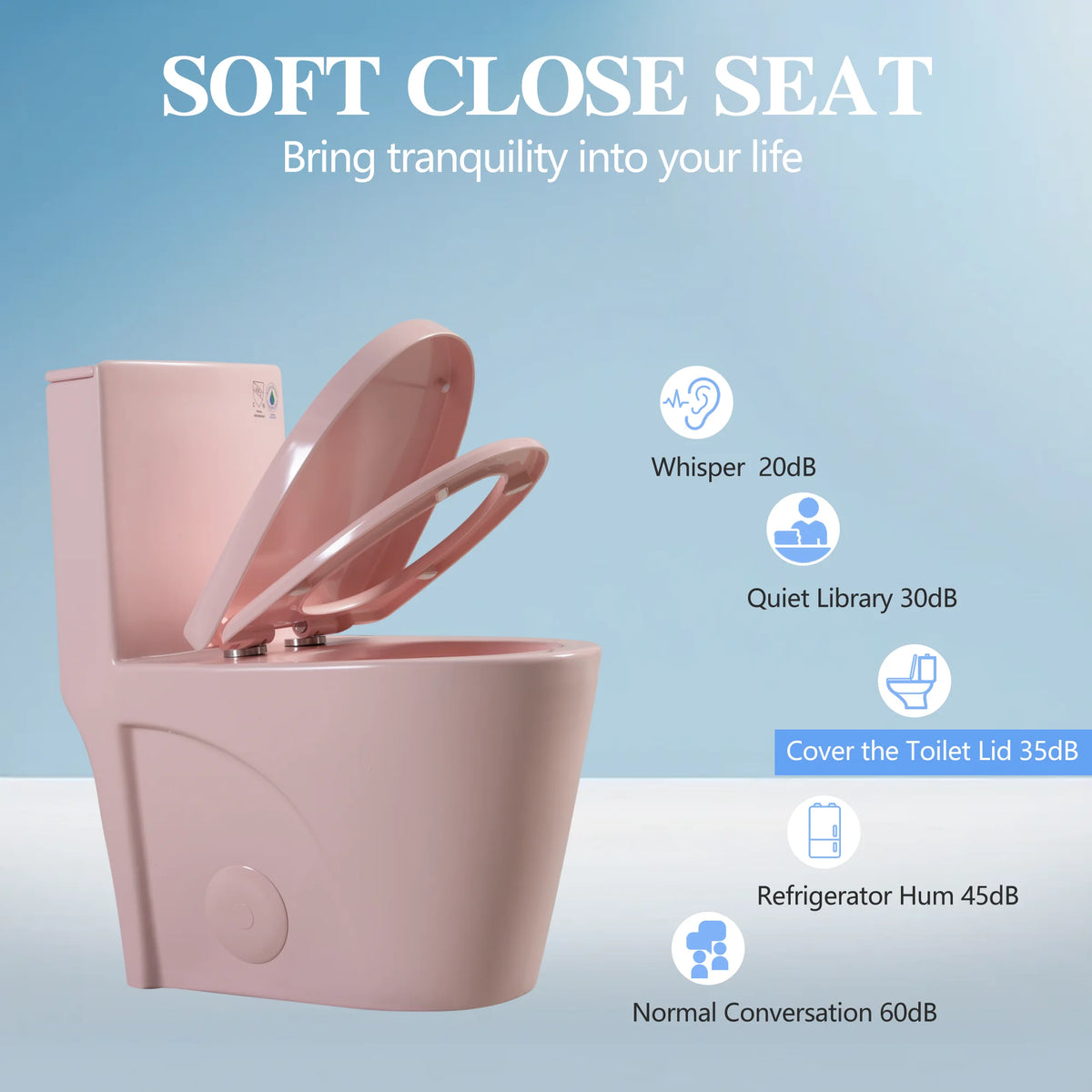 GINOST 1.1/1.60 GPF Dual-Flush One Piece Toilet, Water-Saving Elongated Comfort Height Floor Mounted, Soft Close 1000 Gram Map Flushing Score Toilet, Rose 23T01-RS