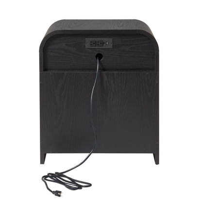 Better Homes & Gardens Juliet Nightstand with USB, Rich Black Finish