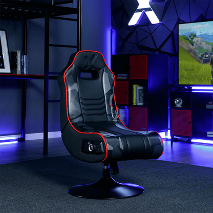 X Rocker Bolero Jr 2.1 Audio Pedestal Gaming Chair, Black PU 26.77" x 24.41" x 36.81"