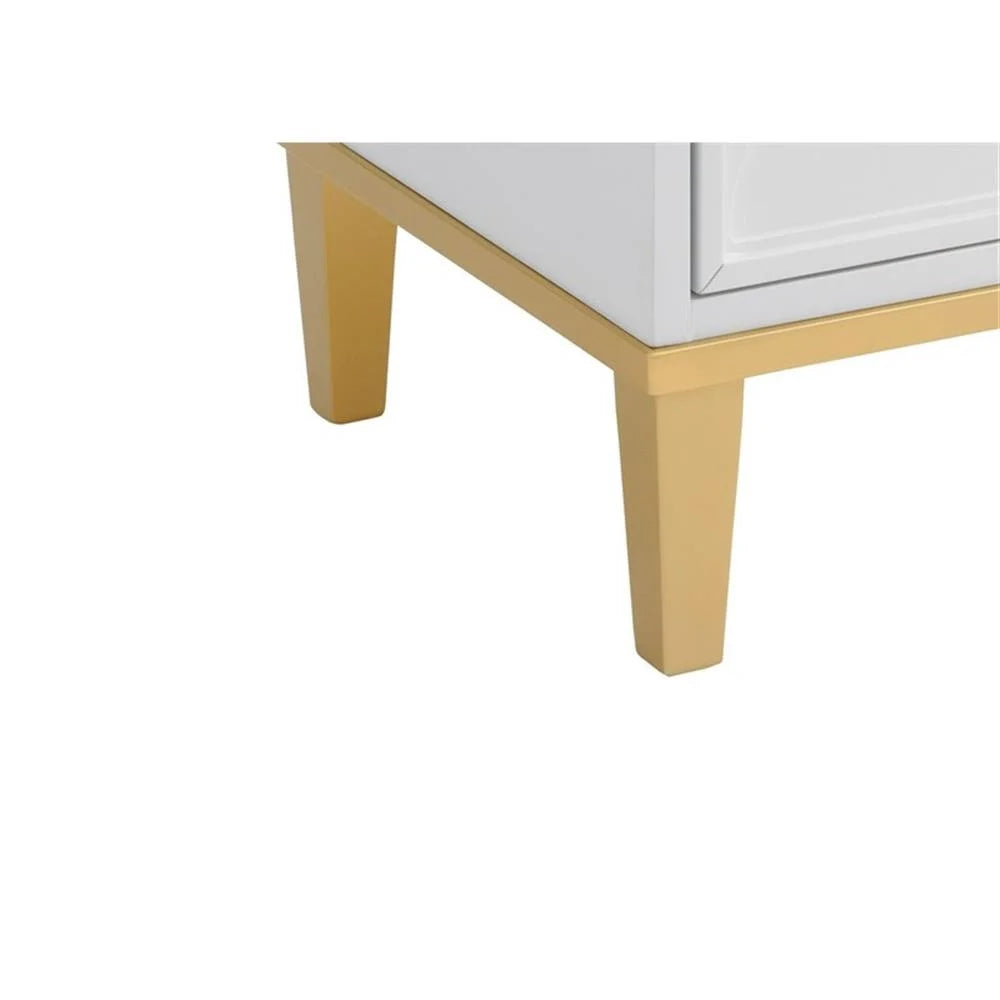 Martin Svensson Home Emma 5 Drawer White and Gold Chest