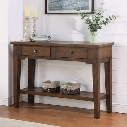 Steve Silver Ora Warm Walnut Brown Wood Serving Table