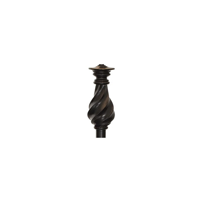 Regency Hill Traditional Swing Arm Floor Lamp 58" Tall Painted Black Bronze Swirl Font Faux Silk Beige Shade for Living Room Reading Office