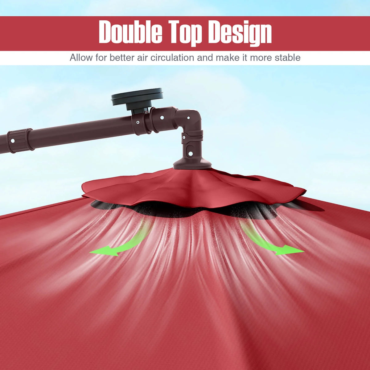 Costway 98.40" Navy Cantilever Patio Umbrella, Base-Included