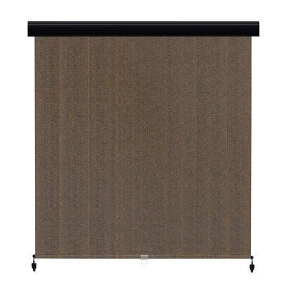 Vicllax Outdoor Patio Blinds Sun Shades Spring Roller Shade with Valance for Patio, Gray, 8'Wx8'H