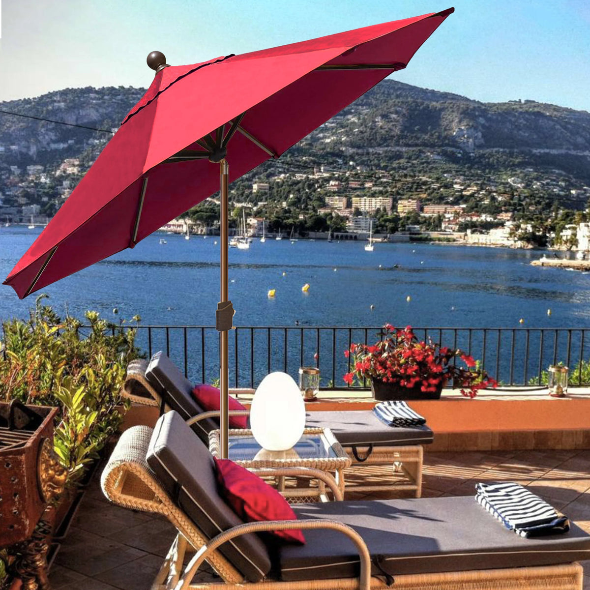 EliteShade 9Ft Market Umbrella Patio Outdoor Table Umbrella��Teal��