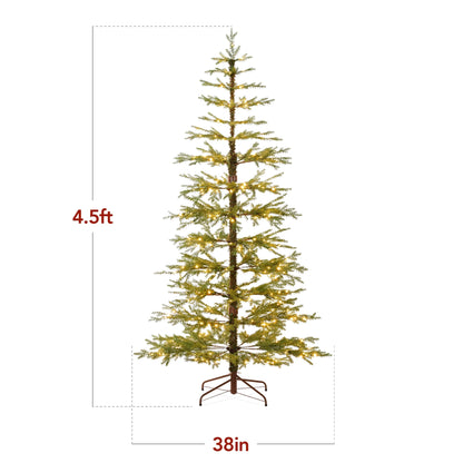 Best Choice Products 4.5ft Pre-Lit Sparse Christmas Tree w/ 100 2-in-1 LED Lights, Cordless Connection, Metal Stand