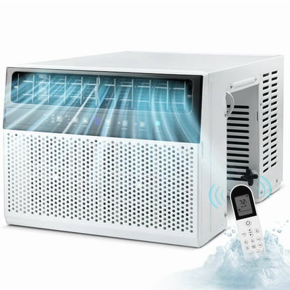 KISSAIR 12,000 BTU U Shaped Window Air Conditioner 6-in-1 Mode with Remote Control 24-Hour Timing for Room/Office/Apartment Cools up to 550 Sq.ft