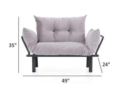 JINS&VICO Futon Love Seats with Adjustable Backrest, 2 Seat Convertible Sofa for Living Room, Small Space, Offices, Dorm, Studio,Sofa Chair(Pink)