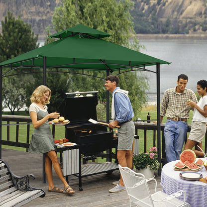 MASTERCANOPY 8' x 5' Grill Gazebo Outdoor BBQ Gazebo Canopy with LED Lights for Patio, Brown