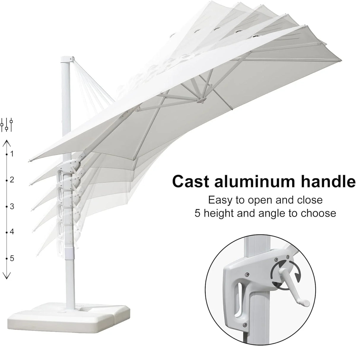 PURPLE LEAF 9 �� 11.5 FT Patio Umbrella White Cantilever Offset Umbrella Rectangle Outdoor Umbrella with 360�� Rotation for Garden Deck Pool, Beige
