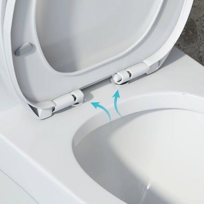 Puremind One-Piece Elongated Ceramic Toilet,4/6 Dual Flush 1.28 Gpf, White (27.6''Dx15''Wx29.5''H)