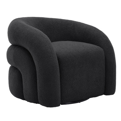 360�� Swivel Accent Chair for Living Room, Boucle Barrel Armchair Single Sofa Chair Reading Chair, Sage Green