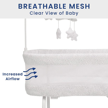 Delta Children SmartSleep Auto Glide Bassinet with Bluetooth. Alloy