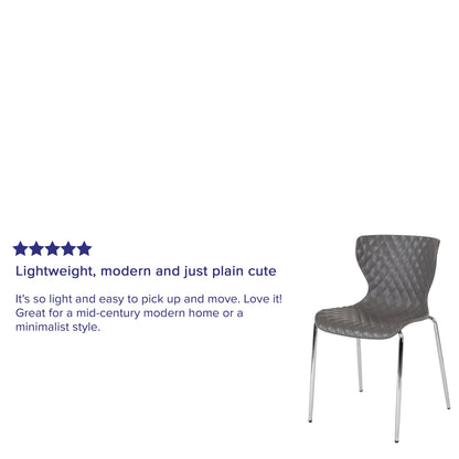 BizChair 4 Pack Contemporary Design Orange Plastic Stack Chair
