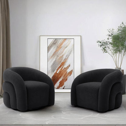 360�� Swivel Accent Chair for Living Room, Boucle Barrel Armchair Single Sofa Chair Reading Chair, Sage Green