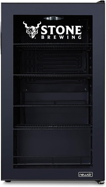Beverage Refrigerator Cooler | 126 Cans Free Standing with Right Hinge Glass Door | Mini Fridge Beverage Organizer Perfect For Beer, Wine, Soda, And Cooler Drinks