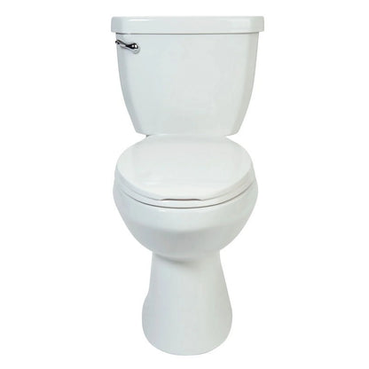 Miseno Two-Piece High Efficiency Toilet With Elongated Ada Height Bowl, Molded Seat, Trip Lever And Wax Ring (1.28 Gpf) White