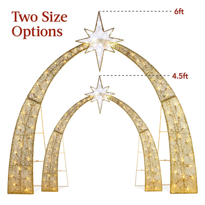 Best Choice Products 4.5ft Lighted 2D Christmas Nativity Scene Outdoor Yard Decor w/ 115 Twinkling LED Lights