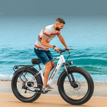 Gocio Electric Bike, 26"x4.0" Fat Tire E-Mountain Bike, Peak 1000W Motor, 28MPH 48V 15Ah Battery Removable Ebike for off Road, Sand, UL2849