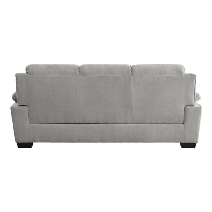 Lexicon Holleman Modern Textured Fabric Sofa with Pillow-top Arms in Light Gray