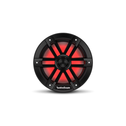 Rockford Fosgate M1-8B Color Optix 8�� 2-Way Coaxial Multicolor LED Lighted Marine Speakers - Black (Pair)