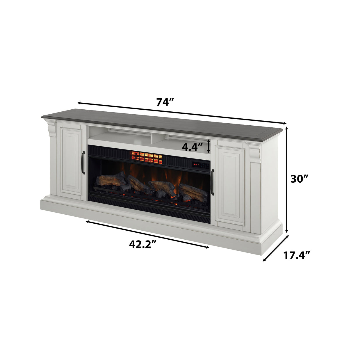Tresanti Eloise Console with ClassicFlame CoolGlow 2-in-1 Electric Fireplace and Fan
