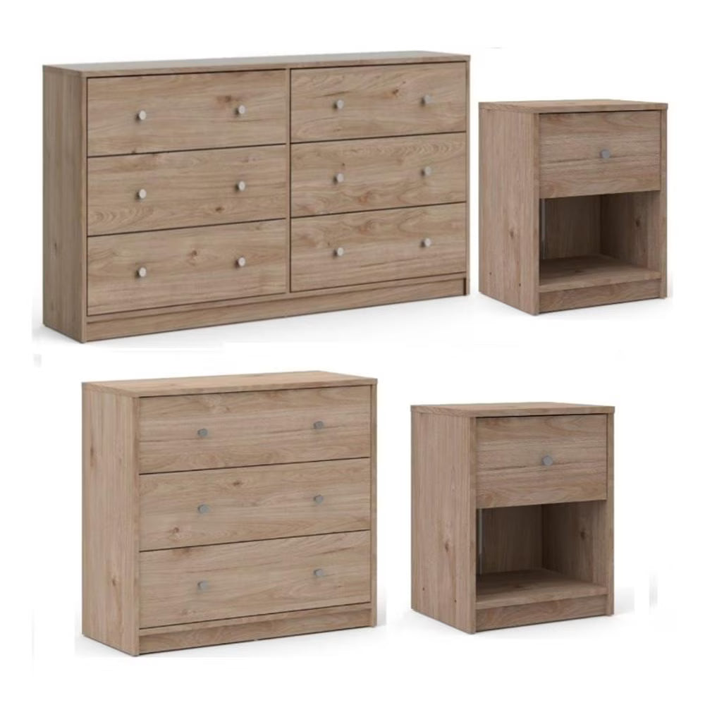 Home Square 4 Piece Bedroom Set With Dresser, Chest and 2 Nightstands in White