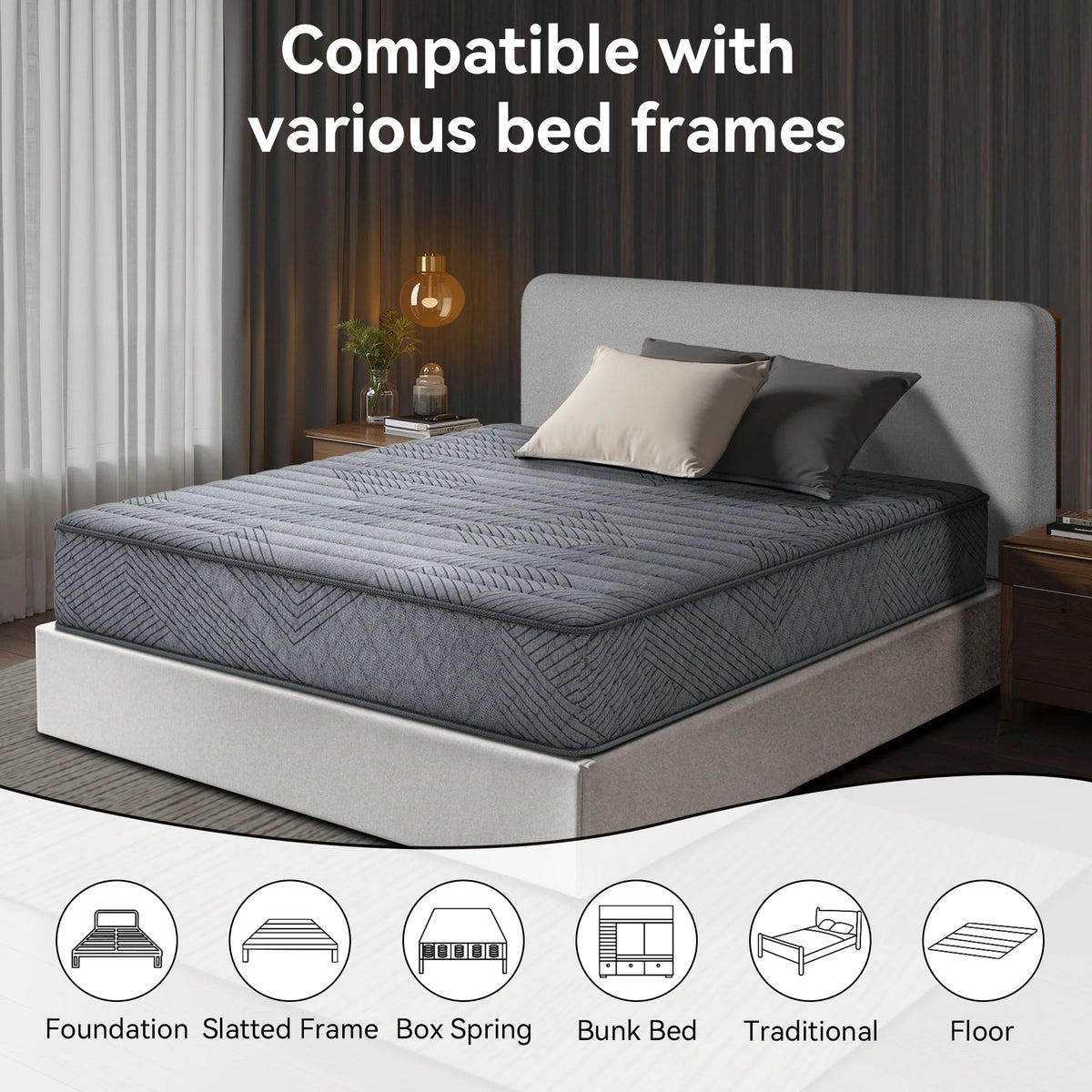 LIBORIA Queen Mattress, 10 inch Cooling Gel Memory Foam, Pocket Spring Hybrid Mattress in a Box, Pressure Relief, CertiPUR-US Certified