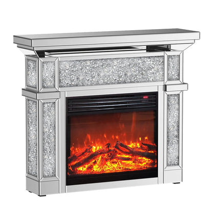 ENENE Mirrored Electric Fireplace 47���� x 40���� 1500W Indoor Fireplace