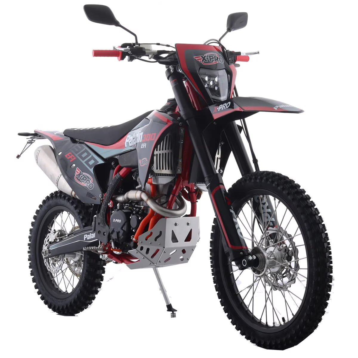 X-Pro Paladin 300 EFI Dirt Bike with 6-Speed Manual Transmission and Balance Shaft and Dual Overhead Camshaft (DOHC) with Four Valves Engine, Electric Start! Big 21"/18" Wheels!