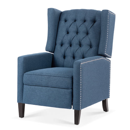 Triple Tree Modern Fabric Foam Wood Solid Print Nailhead Trim Accent Chair, Beige