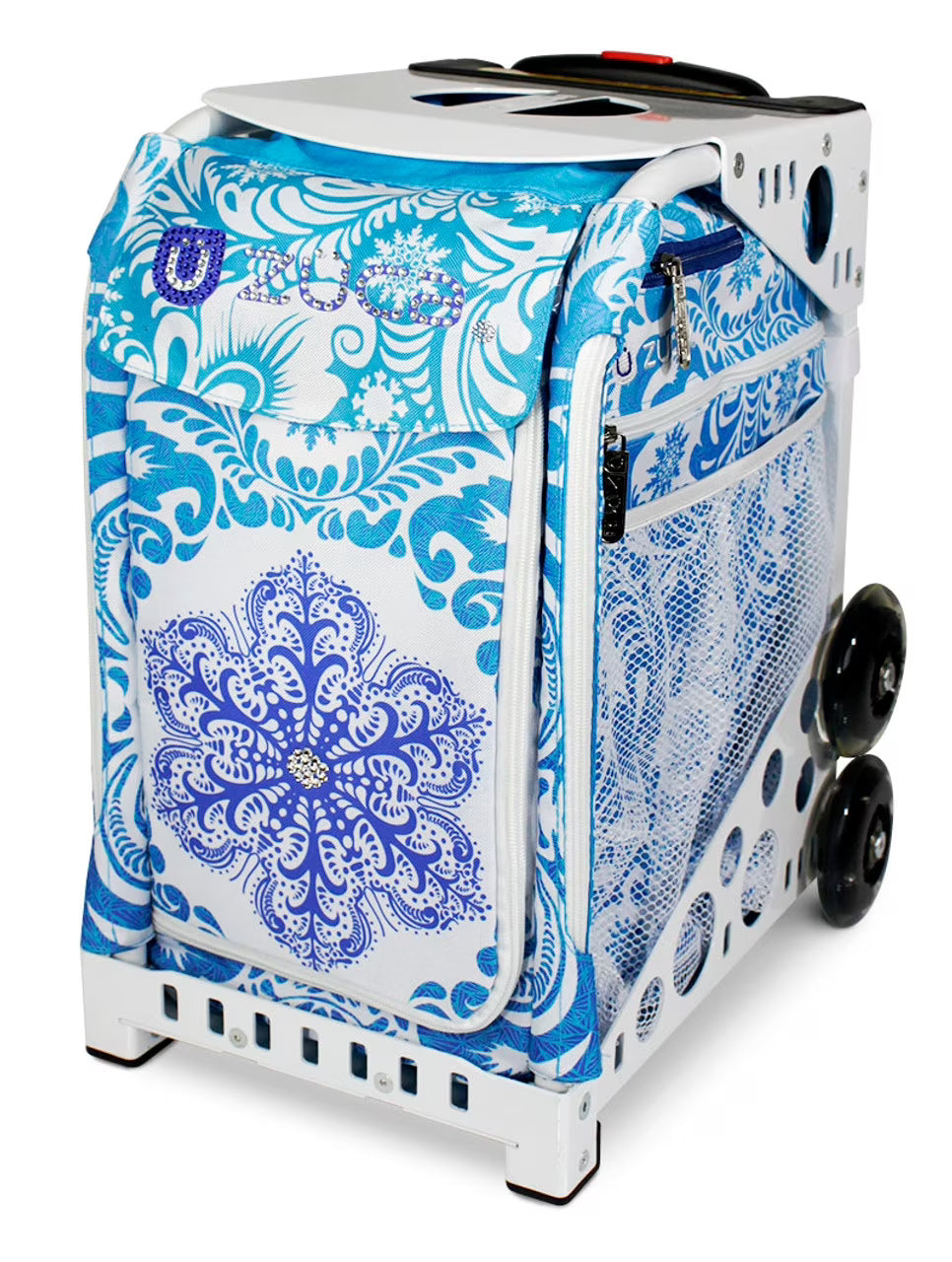 Zuca 18" Sport Bag - Ice Garden (Limited Edition) with Flashing Wheels (Black Frame)